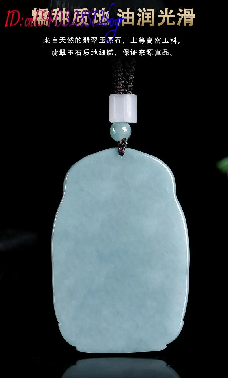 Kalung Liontin Buddha Giok Myanmar Jimat Hadiah Jimat Giok Burma untuk Wanita Jimat Ukiran Batu Permata Alami