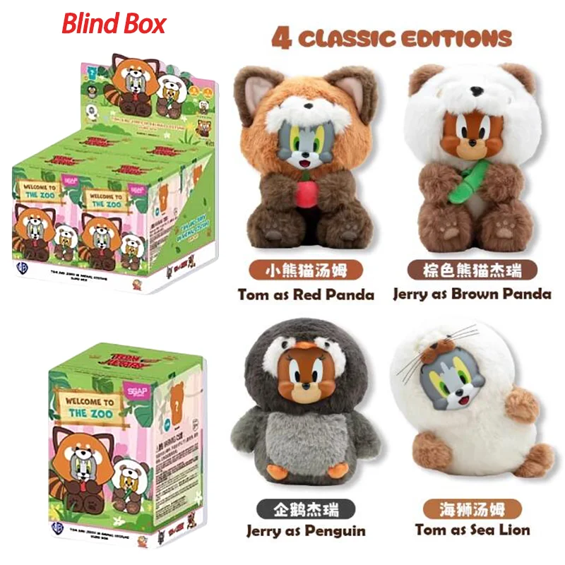 

Оригинальный забавный мультяшный Том и Джерри, серия «Добро пожаловать в зоопарк», слепая коробка 17 см, виниловая кукла, милая аниме-фигурка, украшения, подарок для девочки