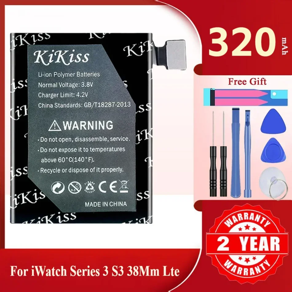 KiKiss Battery For Apple Watch iWatch Series 3 S3 38mm LTE,Series3 38mm LTE,320mAh