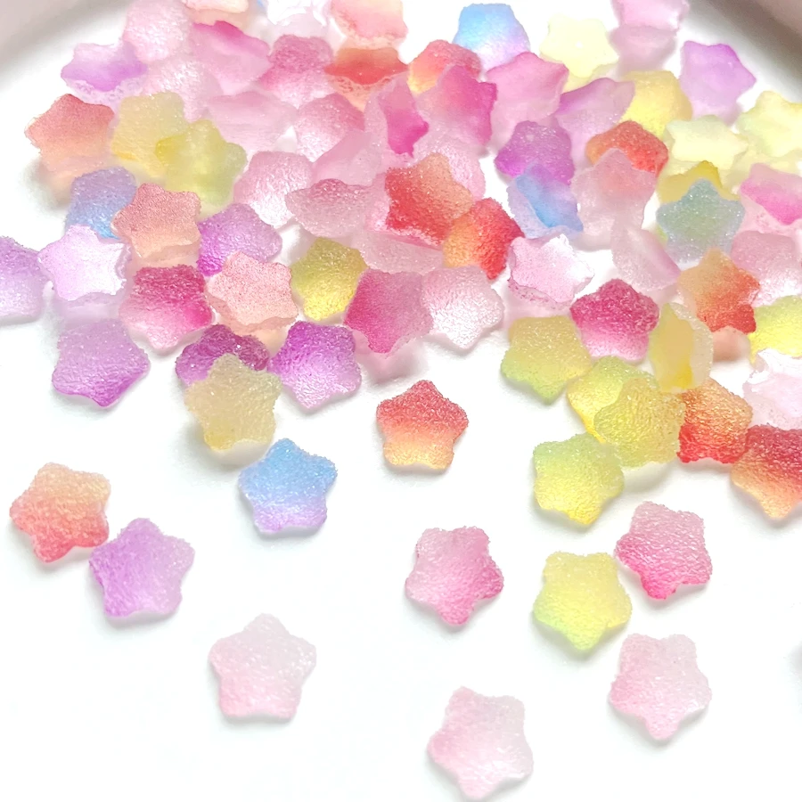 30pcs mixed imitation gummie five pointed star non porous flat back DIY jewelry hair accessories, decorative resin Rhinestone