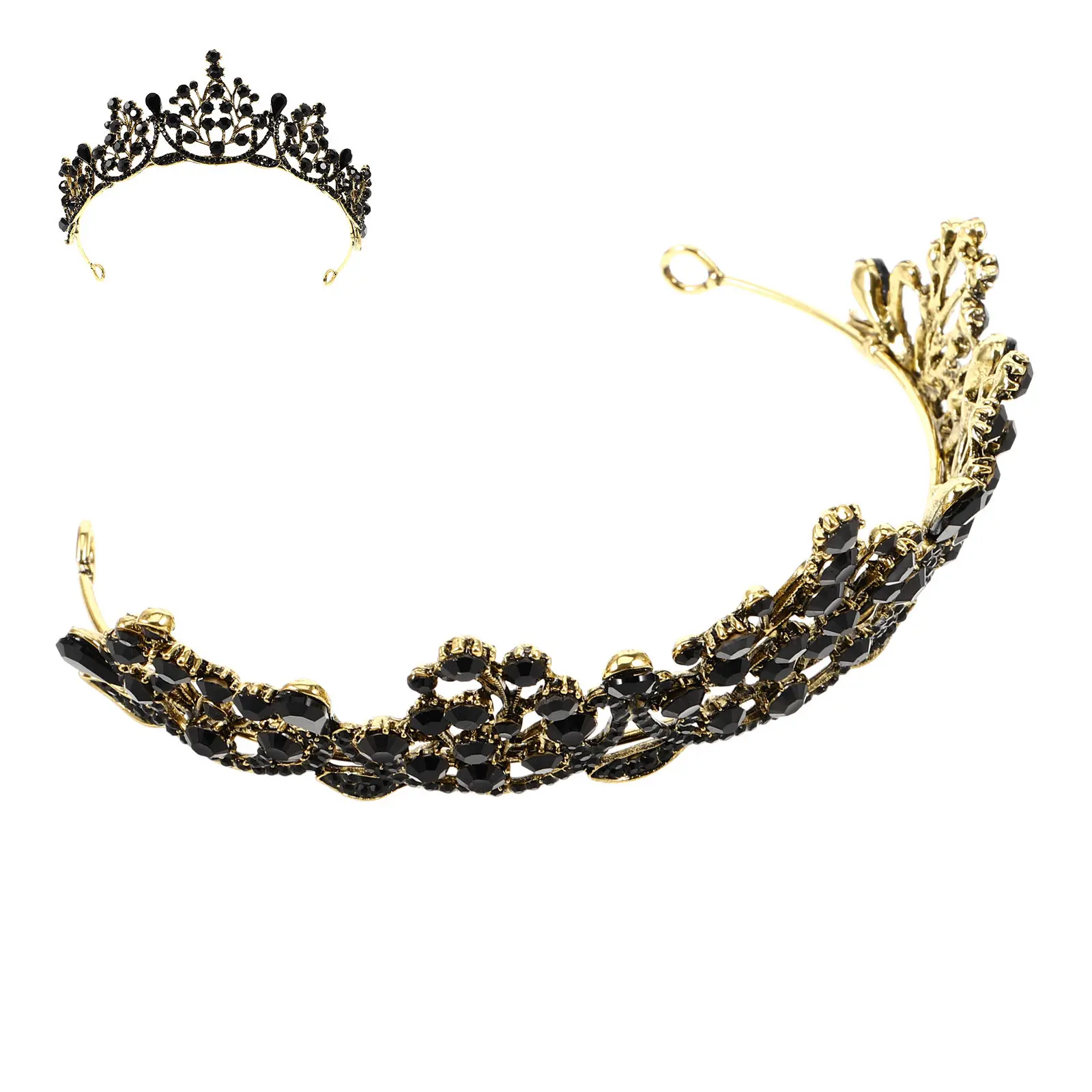 

Свадебная корона в стиле барокко, праздничный головной убор, аксессуары для свадебного платья, украшенные кристаллами, ретро-украшение для головы невесты, для всех типов волос