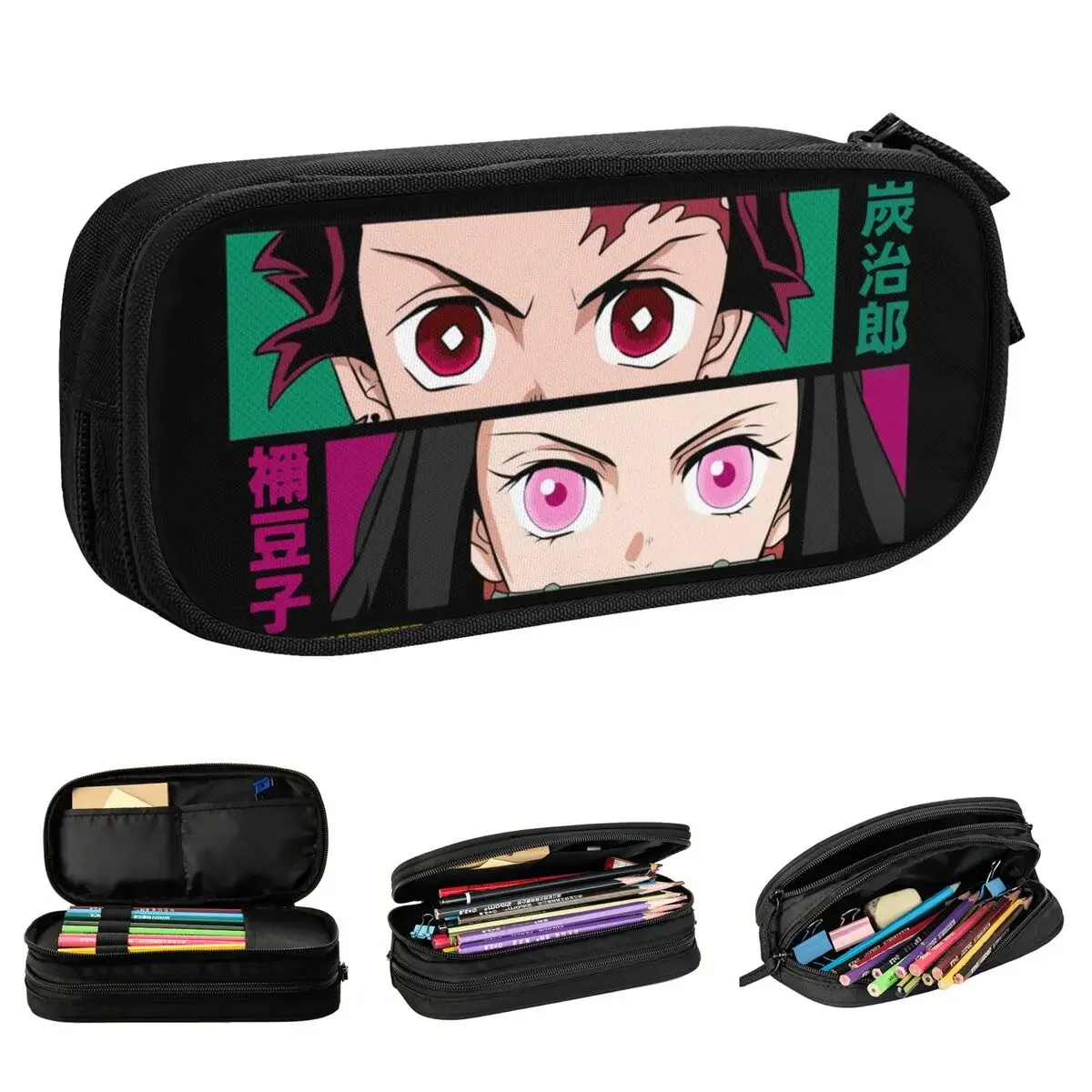 

Милые пеналы Demon Slayer Eyes Kimetsu no Yaiba, аниме, манга, пеналы, держатель для ручек, большие сумки для хранения, школьные канцелярские принадлежности