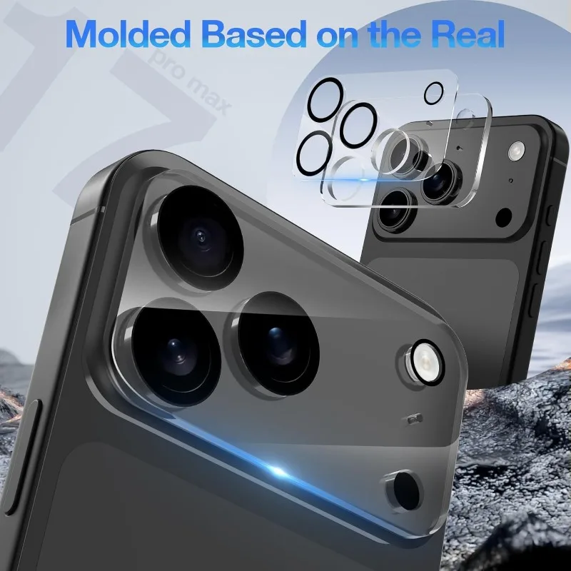 Película protectora de vidrio templado HD de 5 uds para iPhone 17 16 15 14 13 12 11 Pro Max Protector de lente de cámara para iPhone 15 Pro Max 17