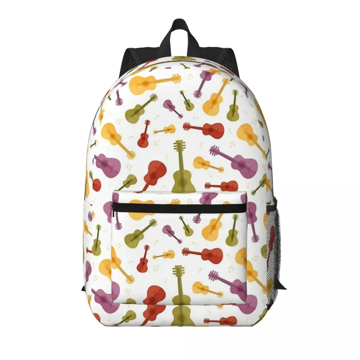 Colorful Acoustic And Electric Guitars Student Backpack School Bag Hiking Travel Daypack for Boys Girls Bookbag Shoulder Bags