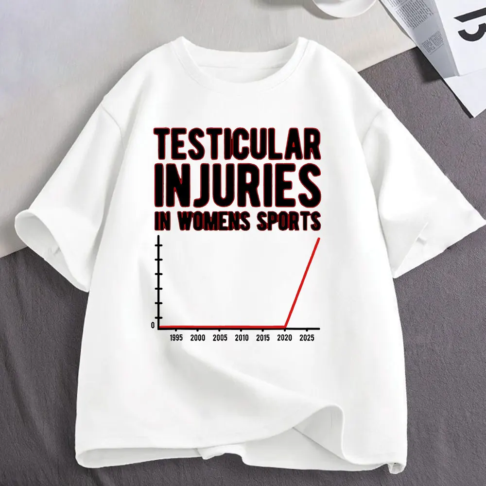 Testicular Injuries in Womens Sports Unwearable Aduld Funny T Shirts Men's Women Clothing Cotton Oversized Short Sleeve T-shirts