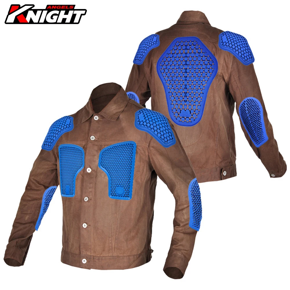 

Мотоциклетная куртка для мужчин, повседневная мотоциклетная куртка в стиле ретро с покрытием из масляного воска, осенне-зимняя мотоциклетная куртка с защитой от падения # #