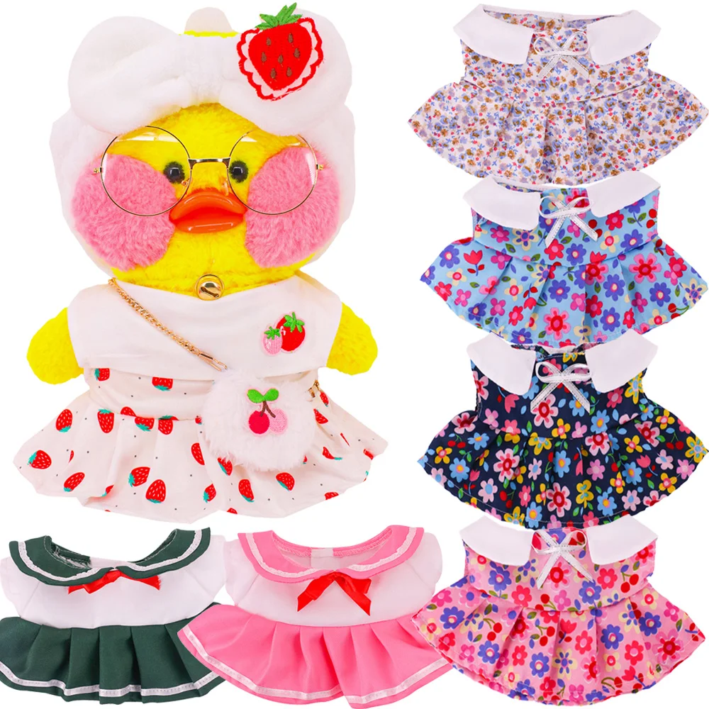 

Одежда для кукол, униформа, платье с цветочным принтом для 30 см, лалафанфан, желтая утка, аксессуары для кукол, плюшевые игрушки с животными, одежда, подарок для девочки