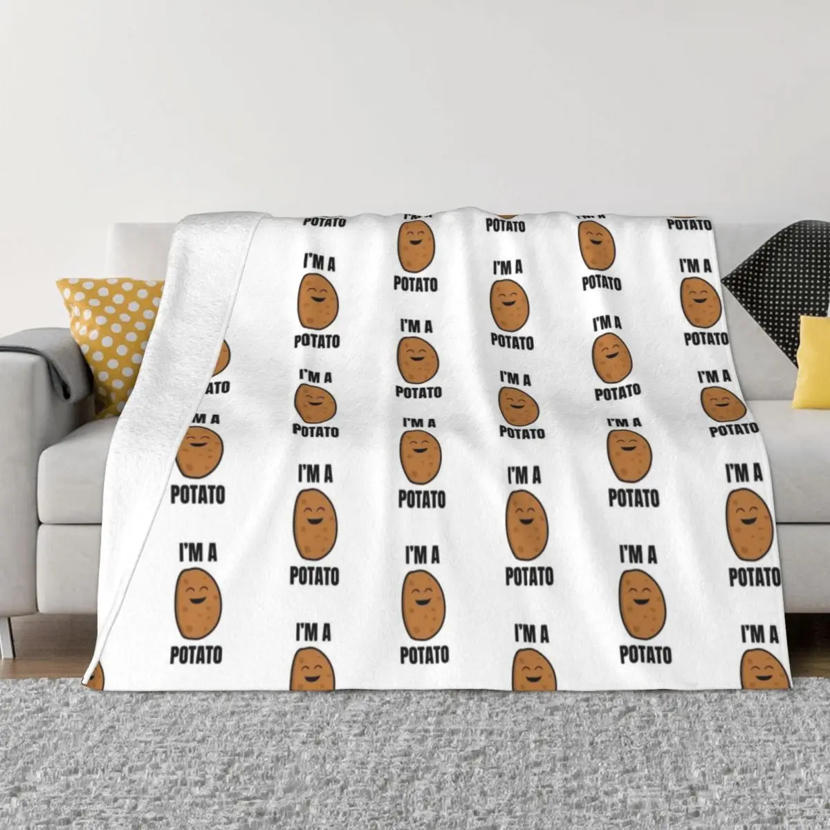 

I'm a Potato - Funny Potato gift Throw Blanket Large Blanket Luxury Blanket Softest Blanket cosplay anime