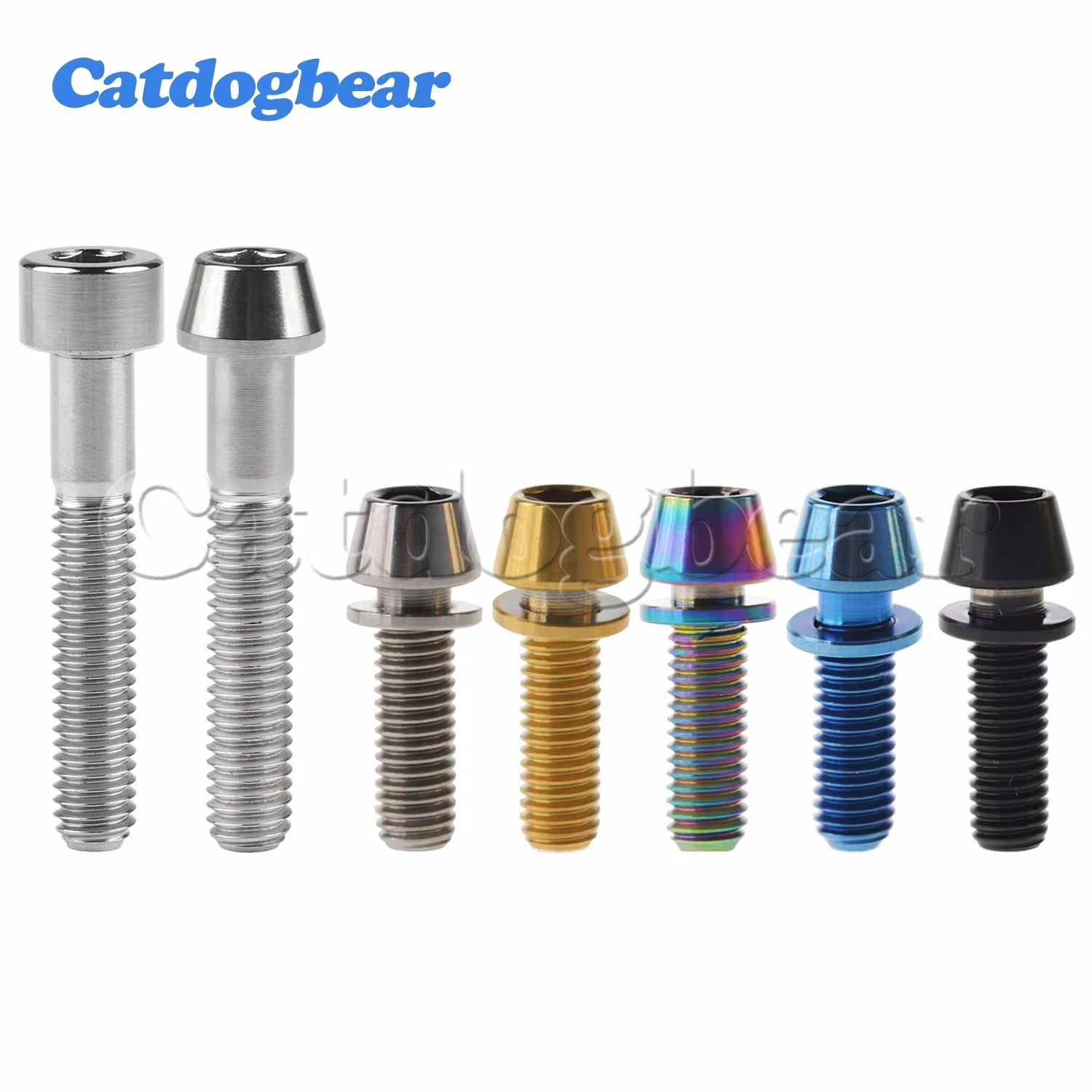 Catdogbear 1PCS M6X35mm Square/Taper Hex Socket Bolt + 6PCS M5X16 18 20mm Taper Head with Washer Screws For Bicycle Accessories