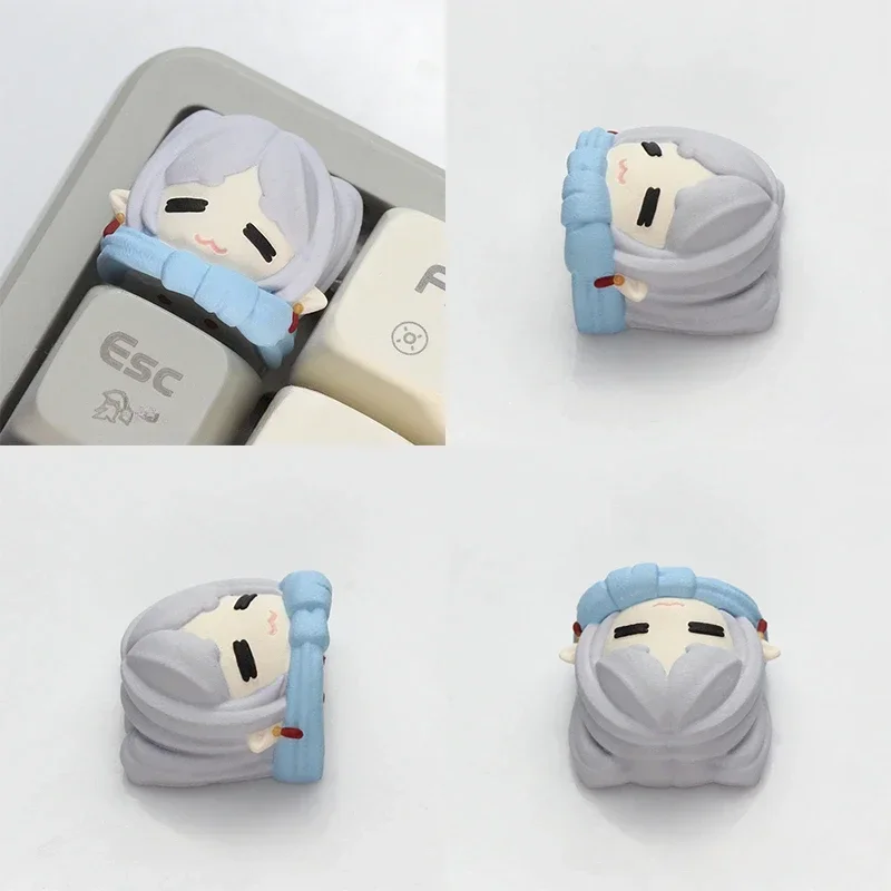 Frieren: Beyond's End Keycap Resin penutup Keyboard disesuaikan Anime Keycap untuk Keyboard mekanik aksesori hadiah gadis