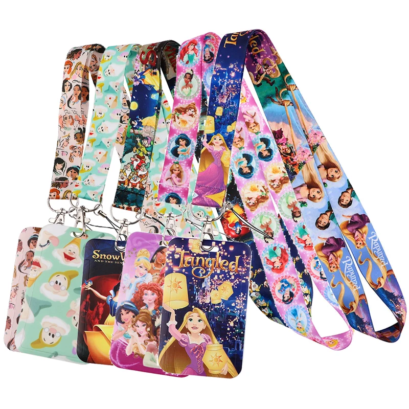 

D1029 Cartoon Cute princess Neck Strap Lanyards for Keys Keychain Badge Holder ID Credit Card Pass Hang Rope Lariat Accessories