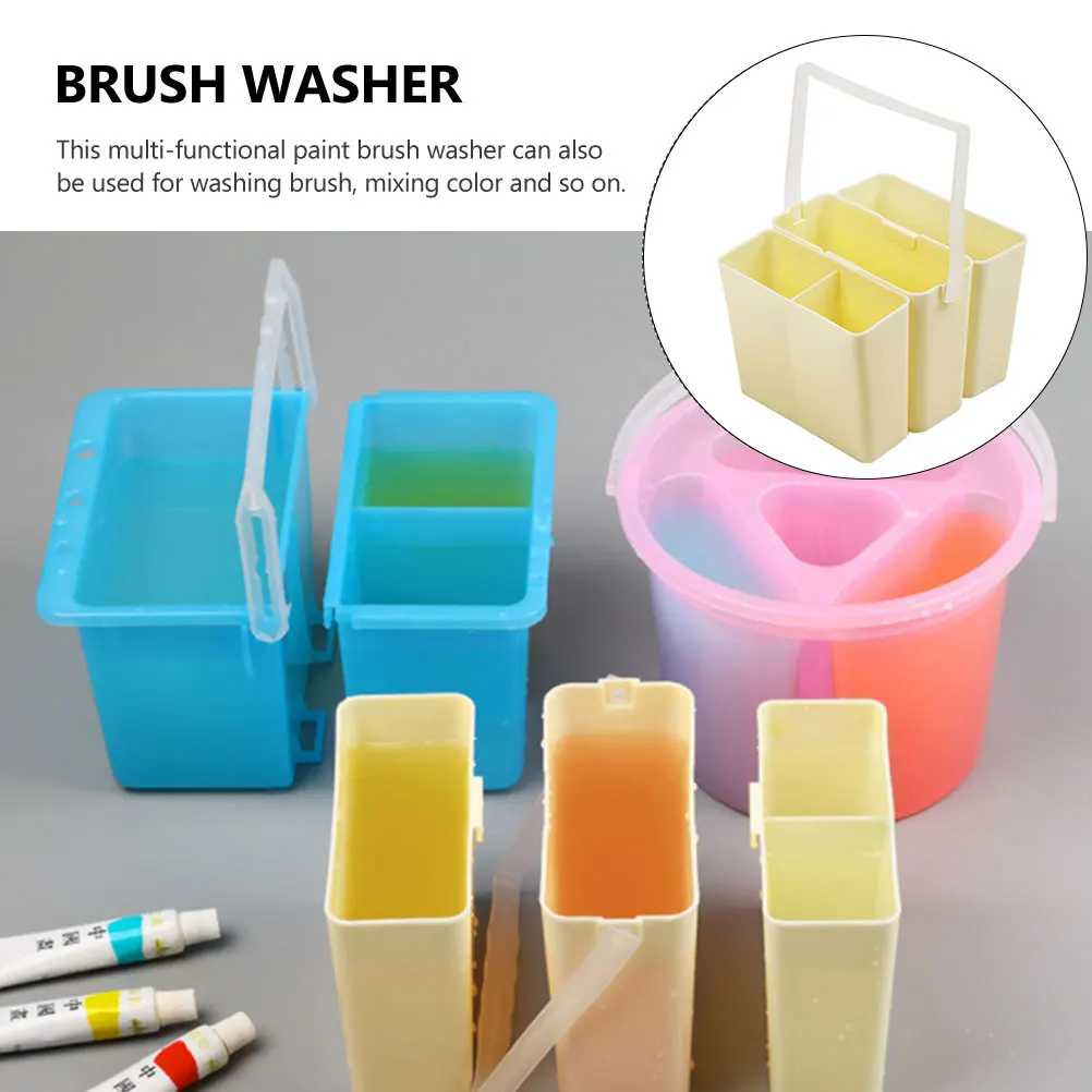 

Pencil Bucket Painting Brush Cleaner Tub for Cleaning Brushes Wash Art Plastic Washer