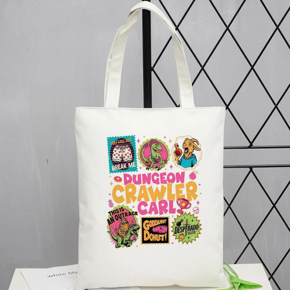 Dungeon Crawler Carl tote bag foldable totebag sac cabas shopper reusable woman