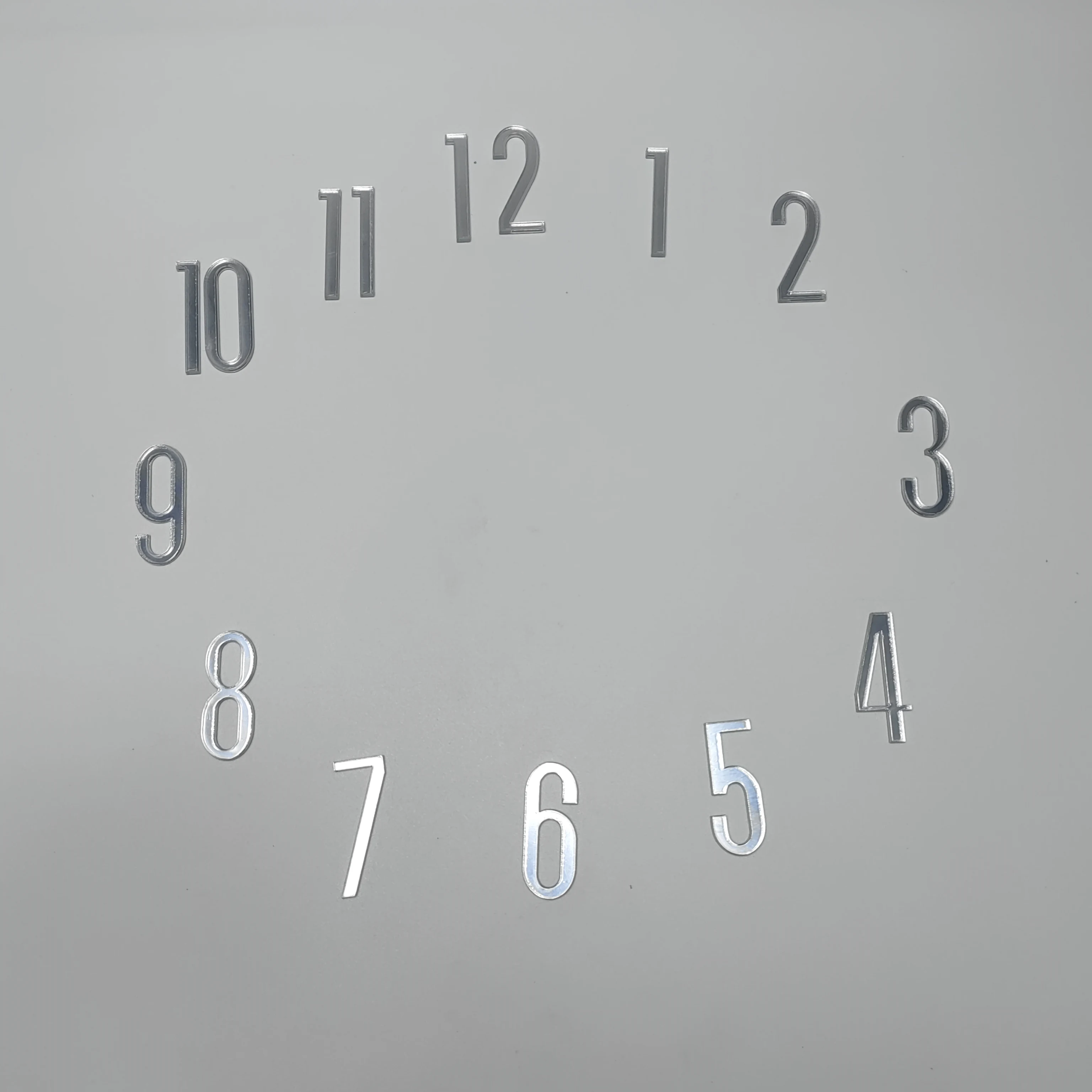 3D Stereo Mirror Acrylic Arabic Clock Numbers 3.8cm Height Self Adhesive 1-12 Digit Stickers DIY Wall Clock Replacement Digits