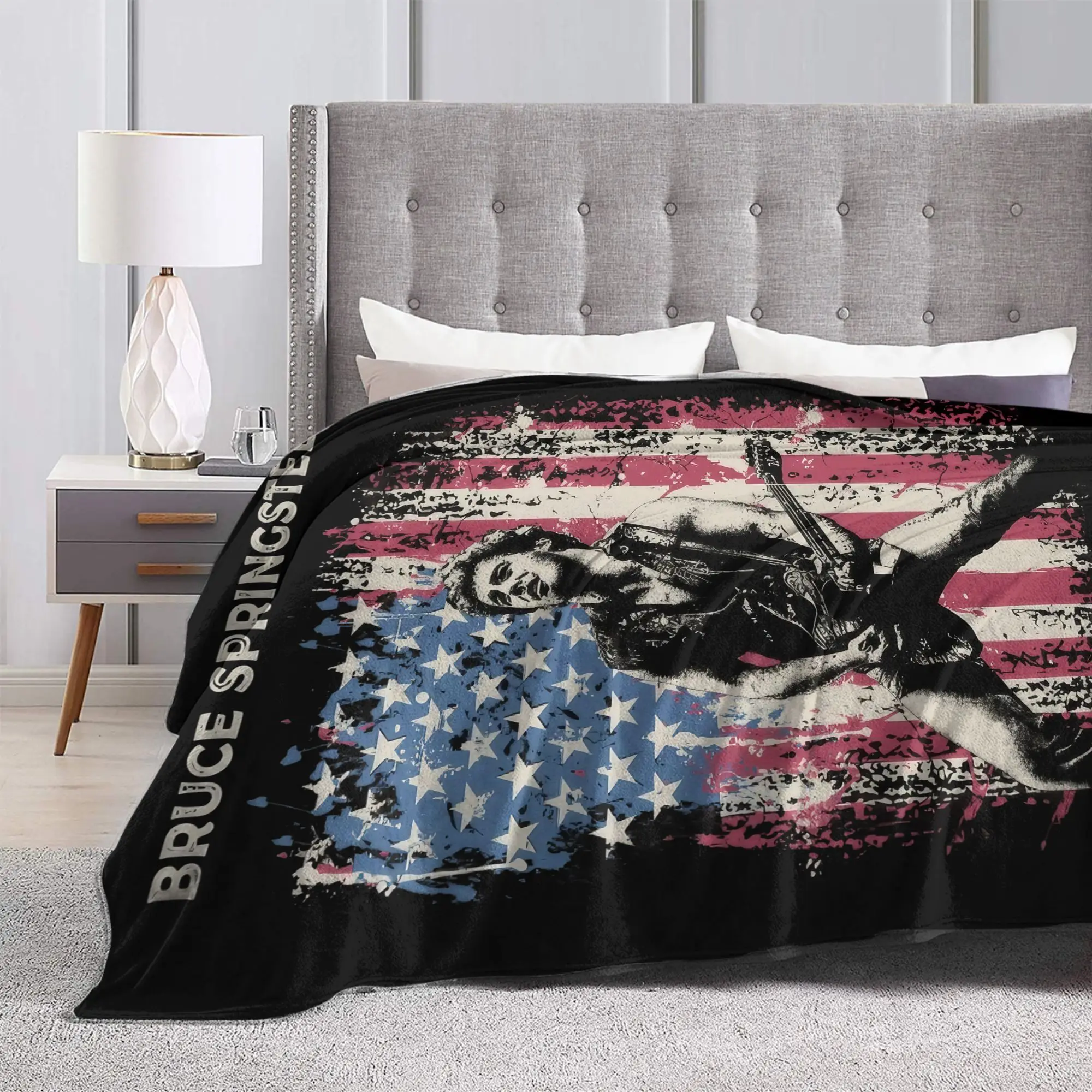 Bruce The E Street Band Springsteen Thunder Road Blankets Fuzzy Funny Soft Throw Blanket for Chair Covering Sofa Spring Autumn
