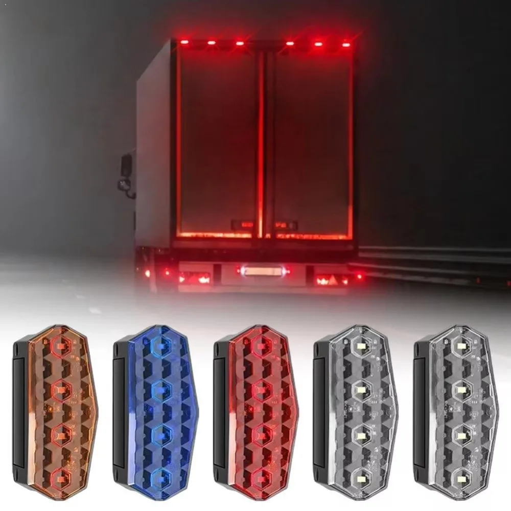 No Wiring Solar Side Marker Light Right Angle Waterproof Smart Warning Light Smart Sensor Vibration Activated