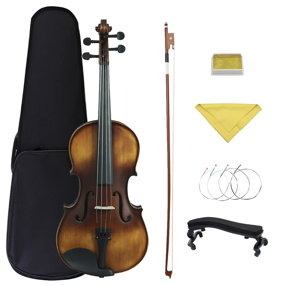 

Viola 16 Inch Retro Matte Solid Wood Viola Professional Performance Case Bow Shoulder Rest Cloth Music Instrument Accessories