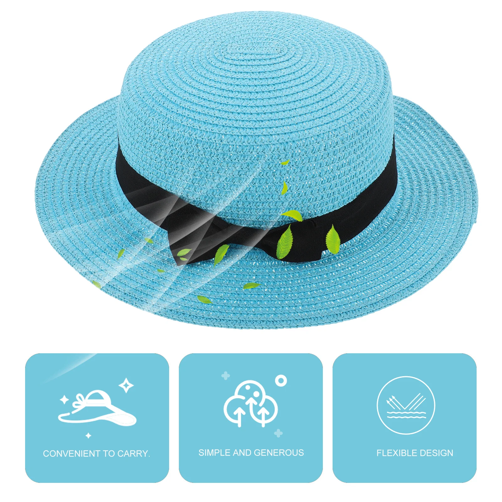 

Straw Beach Women Summer Sun Hat Light Coffee Free Size 56cm 58cm Sweet Bowknot Roll up Wide Brim Dome Design Portable for Women