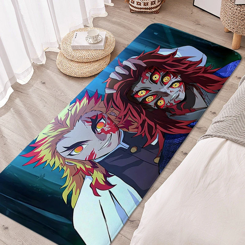 Anime Rug for Bedroom Rengoku Bathroom Foot Mat Doormat Entrance Door Balcony Hallway Carpet Slip-resistant Home Decor Items