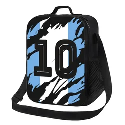 Argentina Soccer Legend Maradona Thermal Insulated Lunch Bag Portable Lunch Container for Outdoor Camping Travel Bento Food Box