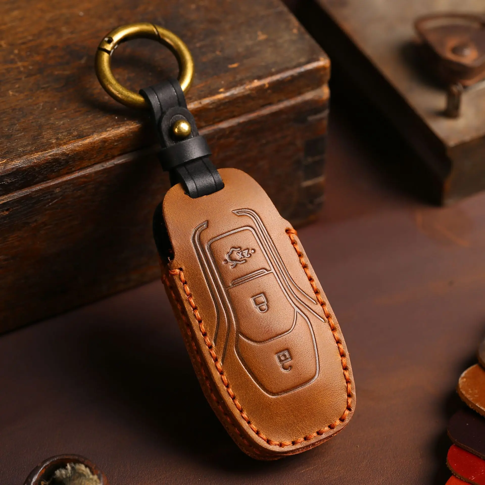For Ford Forester Mondeo Wing Borui World Wild Horse Explorer Leather Keyset