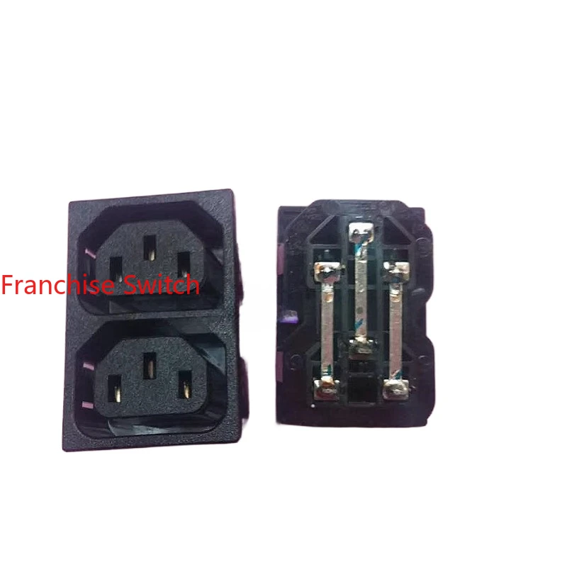 10PCS Original genuine female seat double  power socket IEC   742W-2P