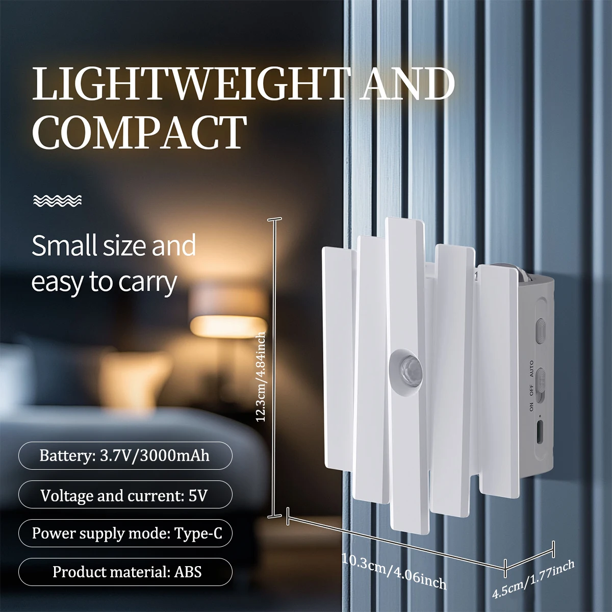 Wall Mount Light with Motion Sensor and Always On Mode Rechargeable Magnetic Wall Sconces 7 Colors Decor Lighting for Bedside