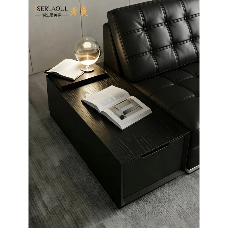 Italian sofa side cabinet Lawrence sofa extended auxiliary coffee table with drawers