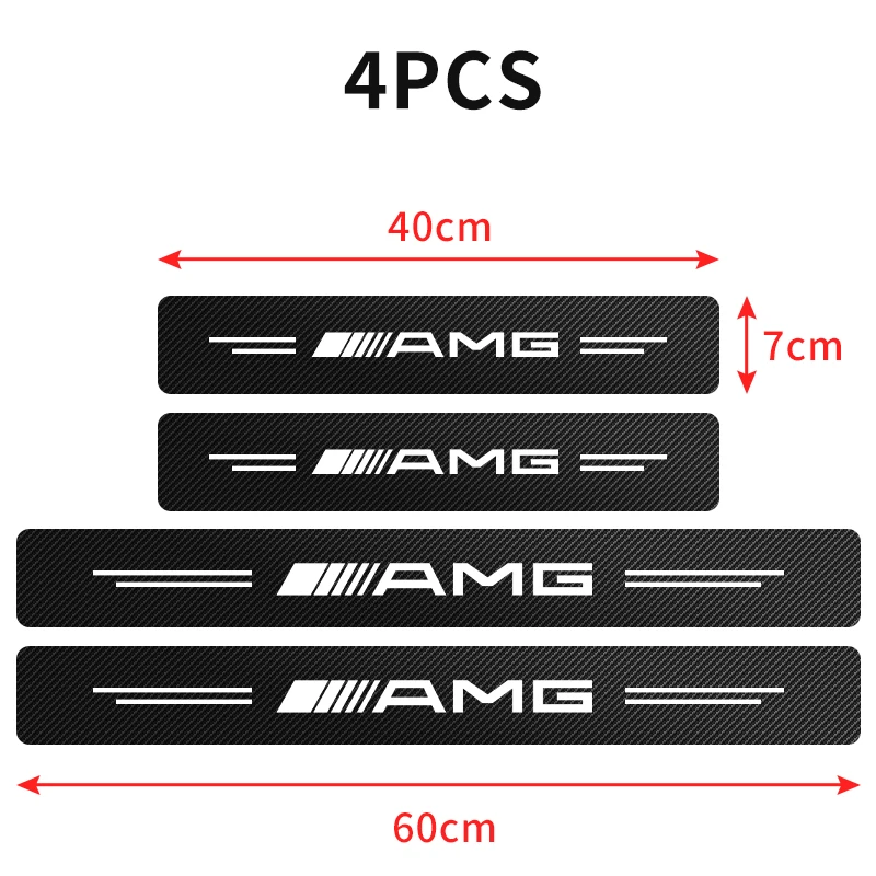 4x Car Threshold Stickers Suitable for Mercedes AMG E200 W210 W203 W204 W211 W205 W212 W203 C200 E350 A180 CLA A45 C200 GLC