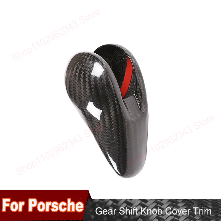 

For Porsche MACAN Cayenne Paramela Real Carbon Fiber Gear Head Cover Gear Lever Sticker Trim Shift Knob Cover Interior Styling