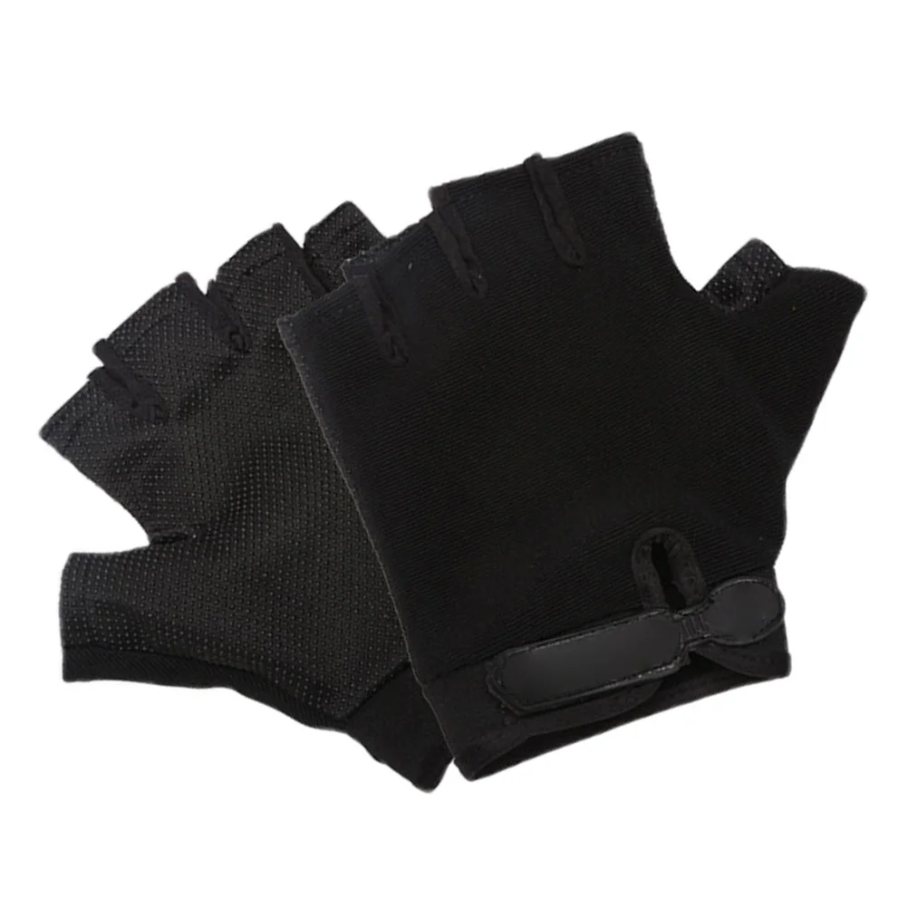 1 زوج الرياضة المضادة للانزلاق اللياقة البدنية قفازات تنفس نصف اصبع تجريب قفازات لرفع الأثقال ركوب الدراجات الجري التدريب #4
