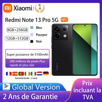 Xiaomi Redmi Note 13 Pro 5G,Smart Phones,NFC,6.67" 1.5K AMOLED display,120Hz,200MP Camera,67W Charger,5100mAh Battery,Global Version