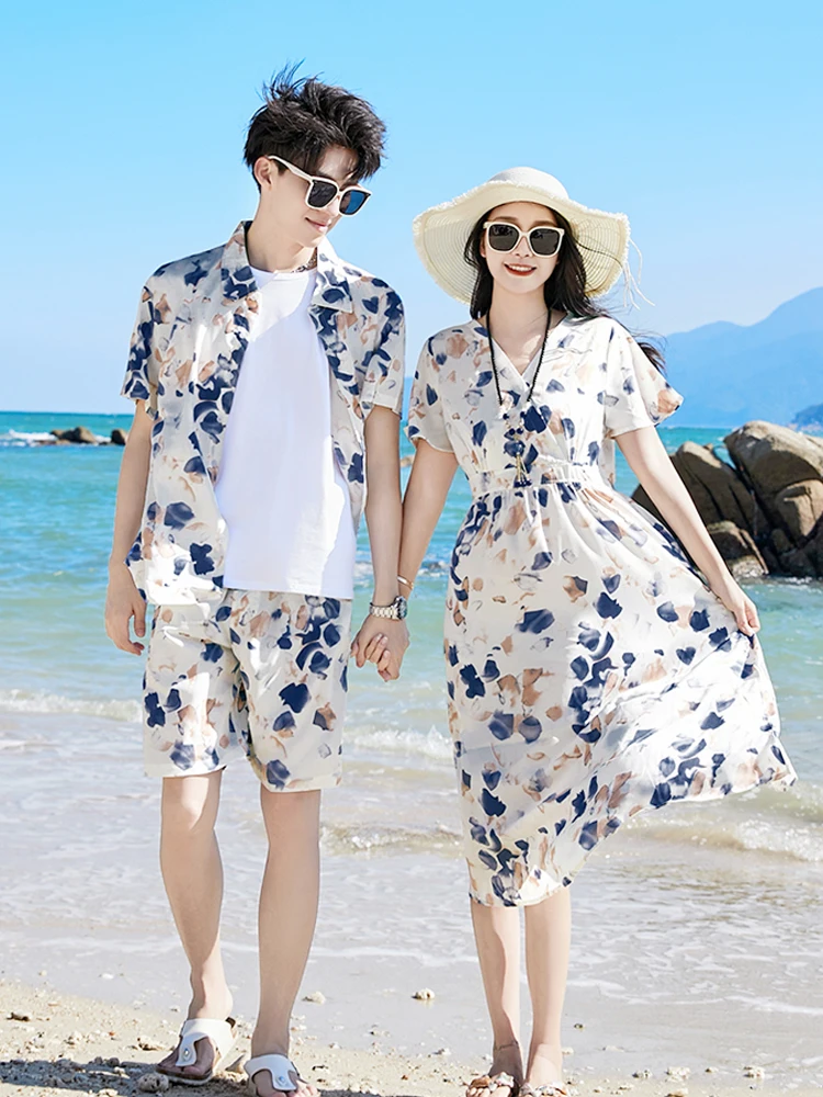 

Beach Fly Matching Outfits 2025 New Sle Sanya Holiday Brother Sister Set Mother Daughter Skirt irt Men's ort Sve ...
