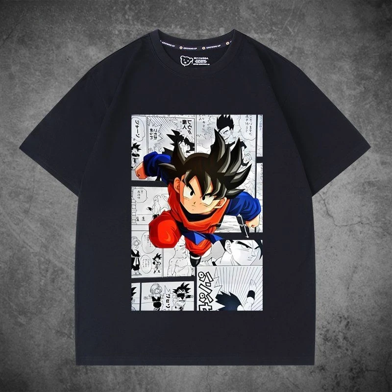 Dragon Ball Z Goku Manga Panel T-Shirt für Kinder und Erwachsene, Anime-Print, lässiges T-Shirt für Fans, Sommer-Baumwoll-Mode-Streetwear – Detail 13