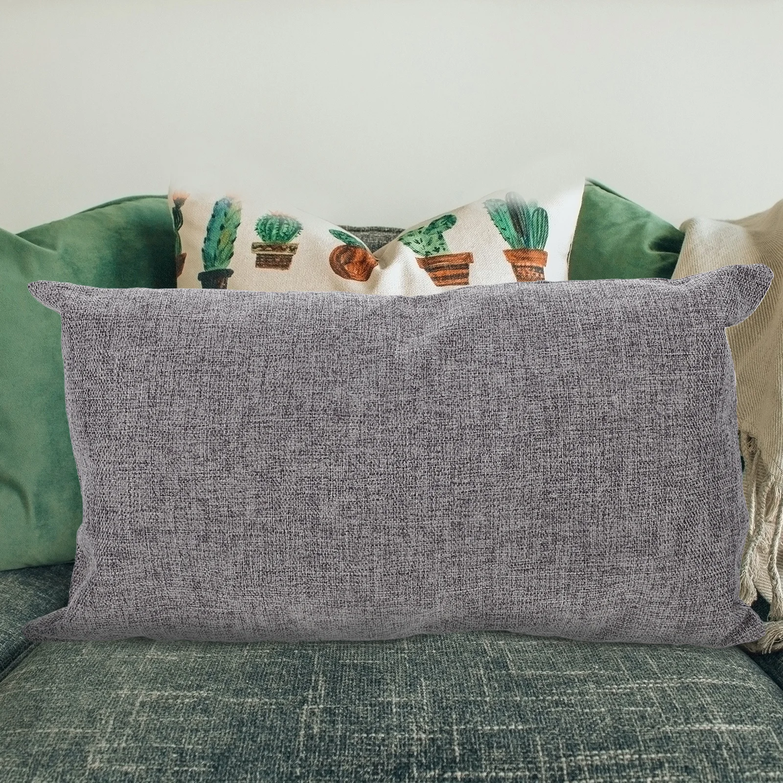 

2 Pcs Pillow Covers Washable Cotton Linen Pillow Supplies Blend Cushion Protective Home Decor euro sham Couch Throws