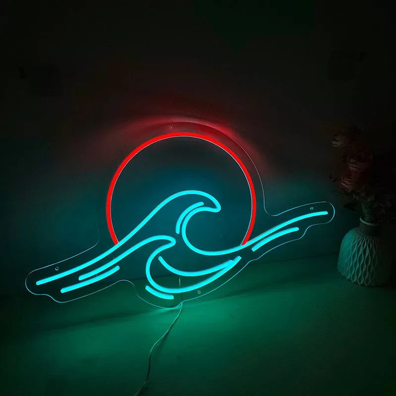 Sun Wave LED Romantic Neon Light Sunrise Sign Wall Decor Luminous for Home Decoration Living Room Beautifu Festival Shop