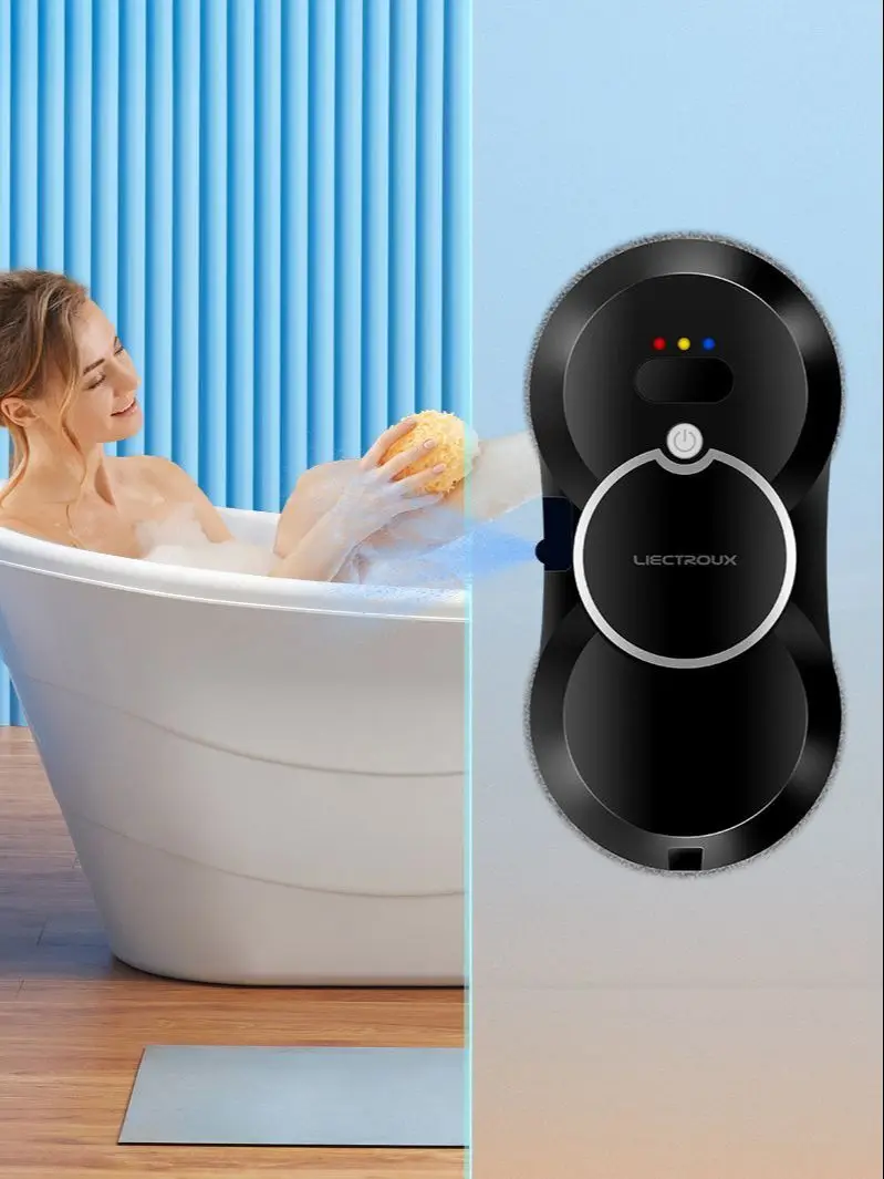 Roboter-Fensterputzer Liectroux HCR-10 mit Ultraschall-Wassersprühfunktion, Staubsaugerroboter für Fenster, Glaswischer, Trocken- und Nasswischen, AI Route, Fernbedienung