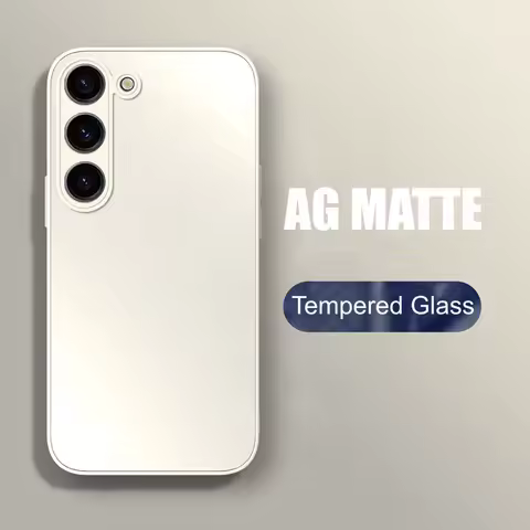 Luxury Matte Case For Samsung Galaxy S25 S24 S23 S22 S21 Plus FE Ultra Note 20 A55 A53 A72 A34 Shockproof Tempered Glass Cover