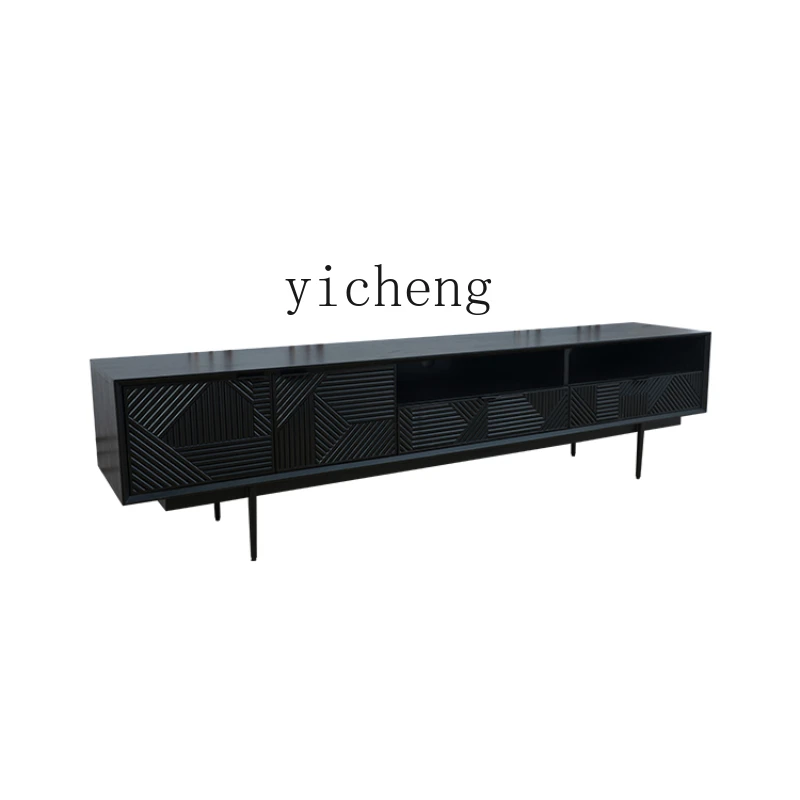 ZC Solid Wood TV Cabinet Nordic TV Cabinet Small Apartment Home Living Room Furniture Post-Modern Simple Coffee Table