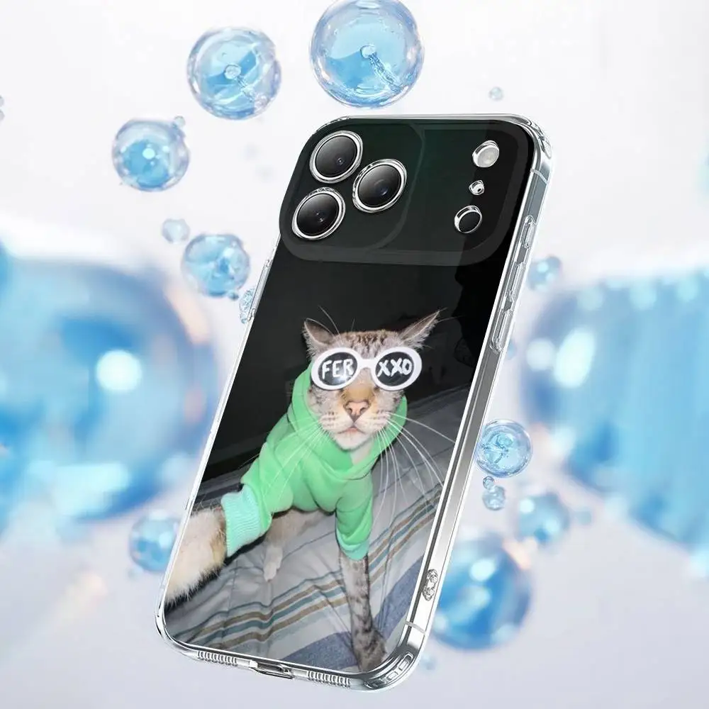 F-Feid Ferxxo SIXDO Cat Phone Case For iPhone 17,16,15,14,13,12,11 Plus,Pro,Max,Plus,E,SE4,Air,Mini Transparent