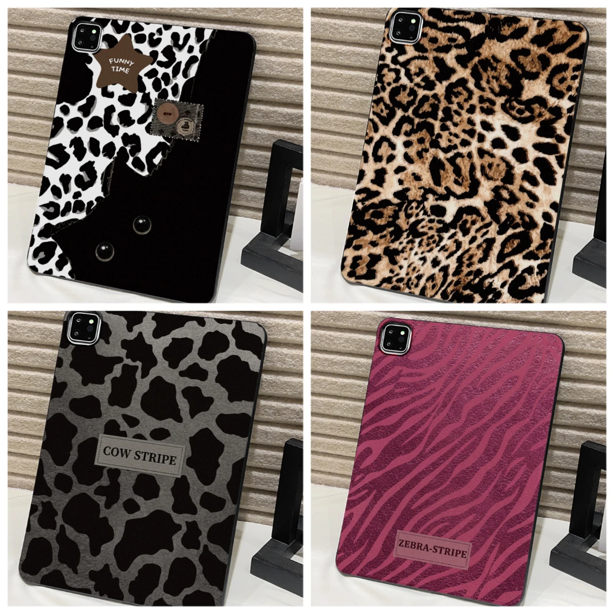 Classic Leopard Print & Cow Print Tablet Case For iPad Pro 11 2024 2025 Pro 13 Air 13 Air 11 Pro 10.5 10.2 9.7 Air 2 Mini Case