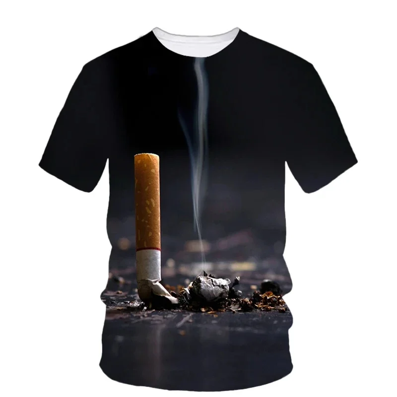 2024 التبغ ثلاثية الأبعاد مطبوعة الهيب هوب الصيف تي شيرت رجالي ملابس بأكمام قصيرة شخصية جودة تي شيرت الاتجاه يا طوق بلوزات فضفاضة