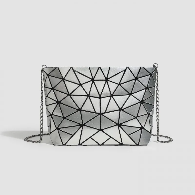 Women's Stylish Foldable Rhombus-Patterned Crossbody Bag, Korean and Japanese Trendy Shoulder and Handbag, Popular Fashion Item