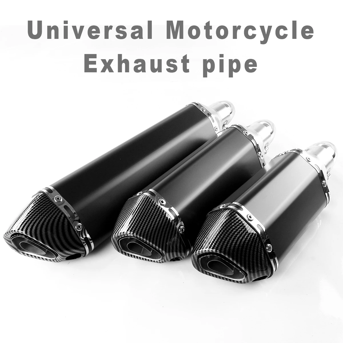 

Universal Caliber 51mm Motorcycle Modified Exhaust Pipe 310/370/470mm Stainless Steel Suitable for ATV Street Car etc