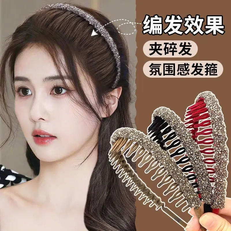 2 Cerchietti Per Capelli Con Strisc Xindojuz - Fascia Elastici Con Cristalli, Oro E Argento, Regolabili, Accessori Glitter Per Donne E Ragazze - 5