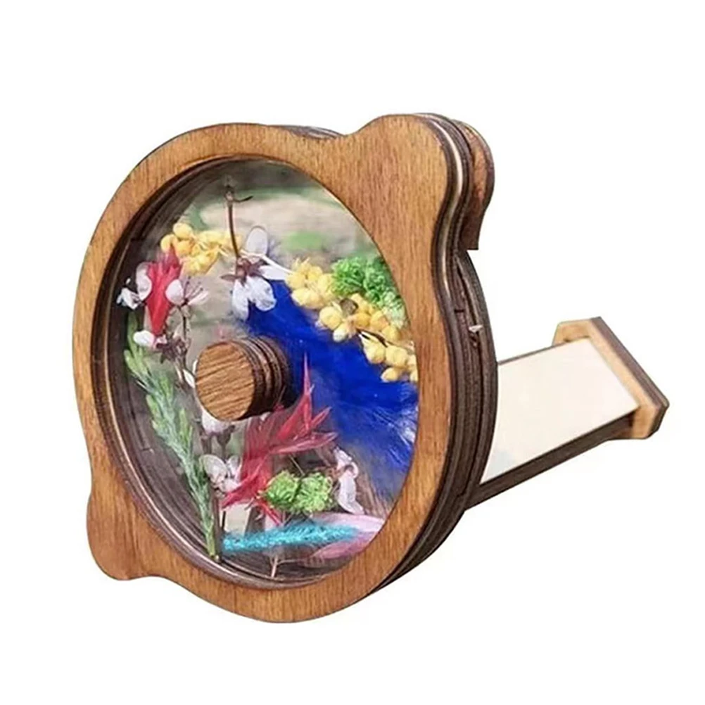 Kaleidoscope Kit Wooden Kaleidoscope Toys Portable DIY Kaleidoscopes Interesting Children Toy DIY Rotating Kaleidoscope