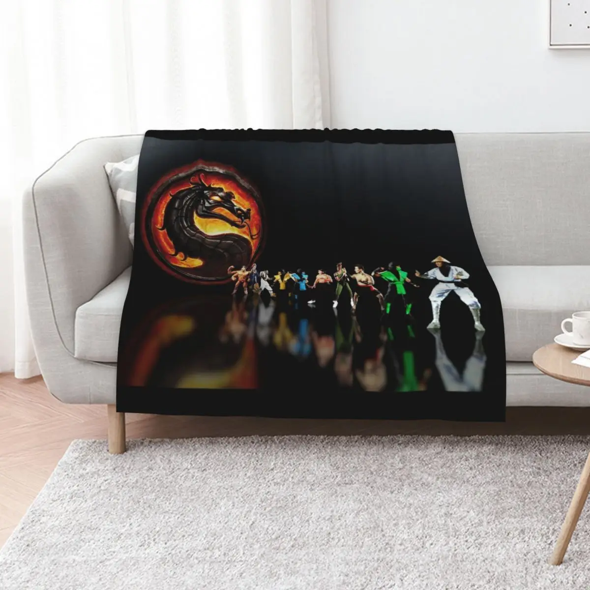 Mortal Kombat pixel art Throw Blanket valentine gift ideas Soft Big Retros Sofa Soft Plush Plaid Moving Blankets