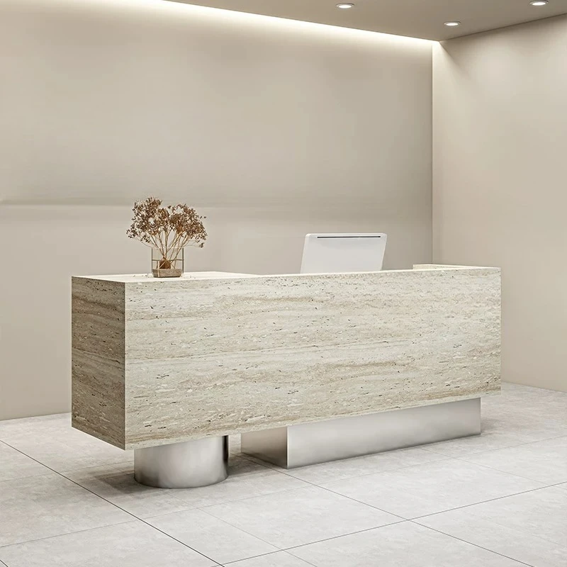 Hairdressing Reception Desk Beauty Institute Front Table Reception Desk Minimalist Work Checkout Mostrador De Tienda Furniture