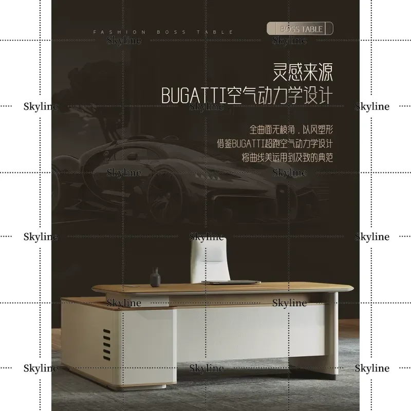 Modern Light Luxury Executive Desk and Chair Set Simple Office Furniture for Manager Supervisor Boss