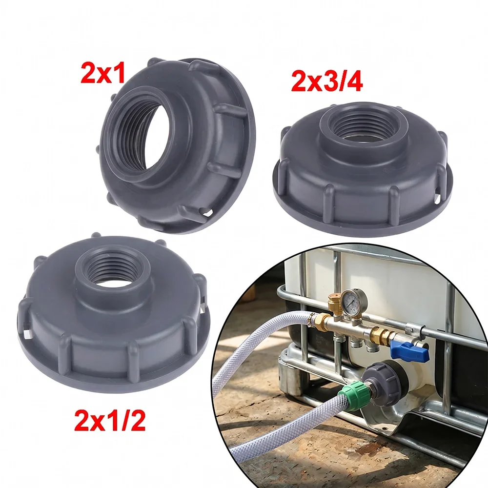 Durable S60X6 Coarse Threaded Cap 60mm Female to 1/2 3/4 1 Inch Adaptor Connector IBC Tank Fittings Adapter for Secure Sealing